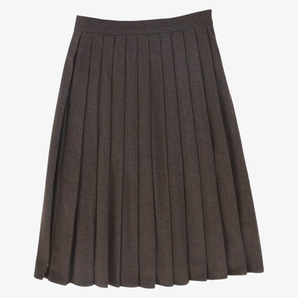 Wool Pleat Skirt - Brown