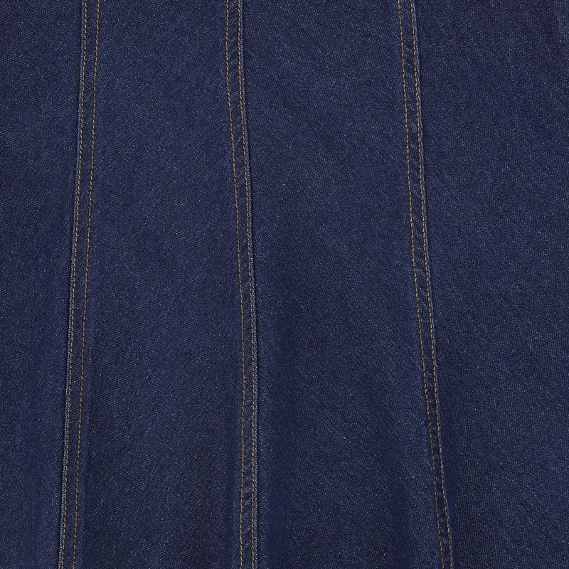 Contrast Seam Skirt - Blue Denim