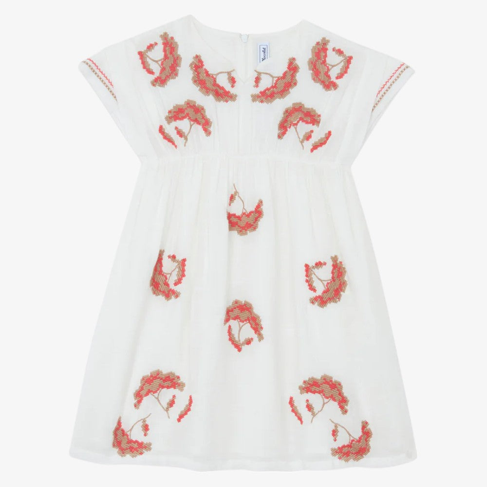 Embroidered Dress - White