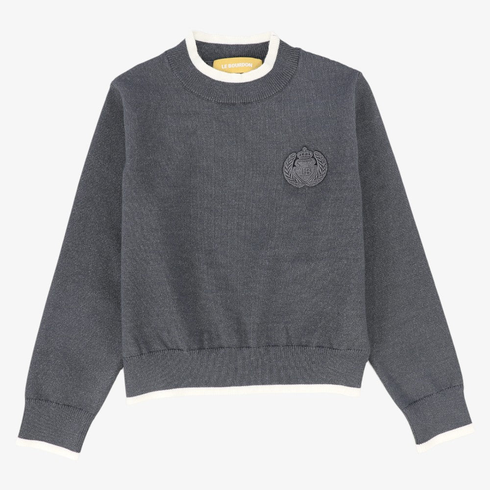 Trim Border Sweater - Charcoal