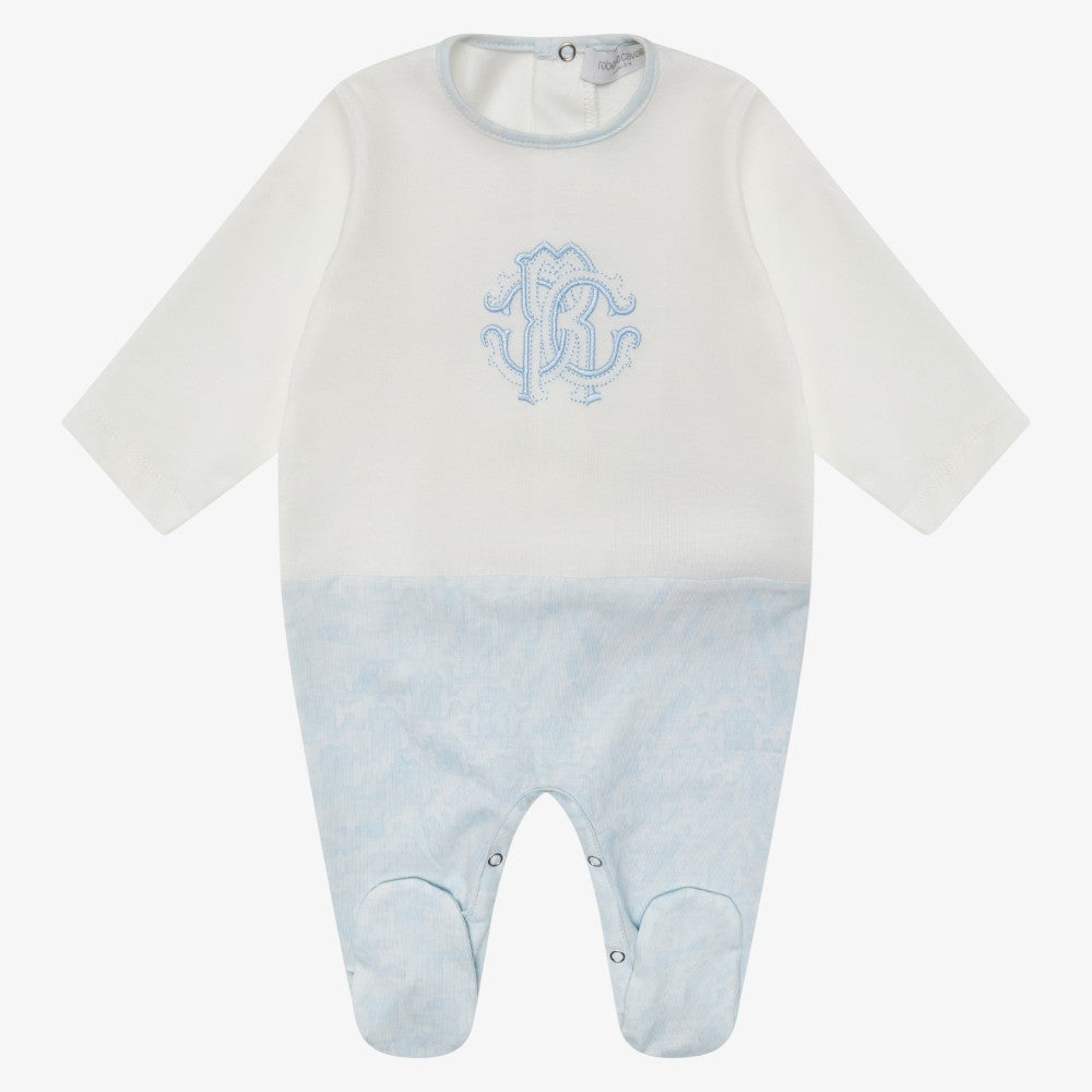 Logo Footie And Hat And Bib - Sky Blue
