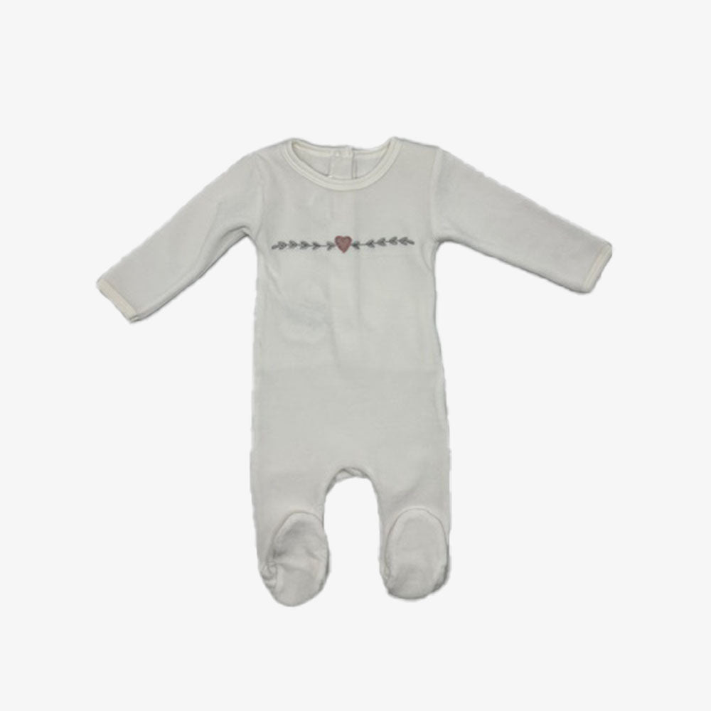 Heart&Branches Velour Set - Ivory