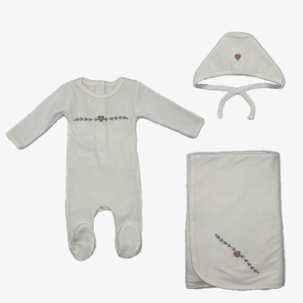 Heart&Branches Velour Set - Ivory