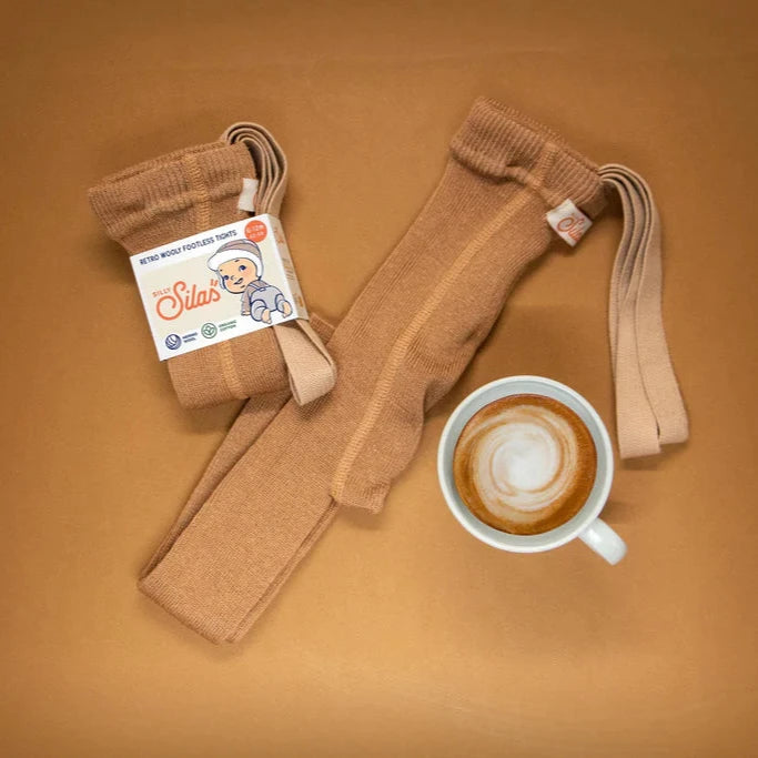 WOOLY FOOTLESS TIGHT - Cappuccino Brown