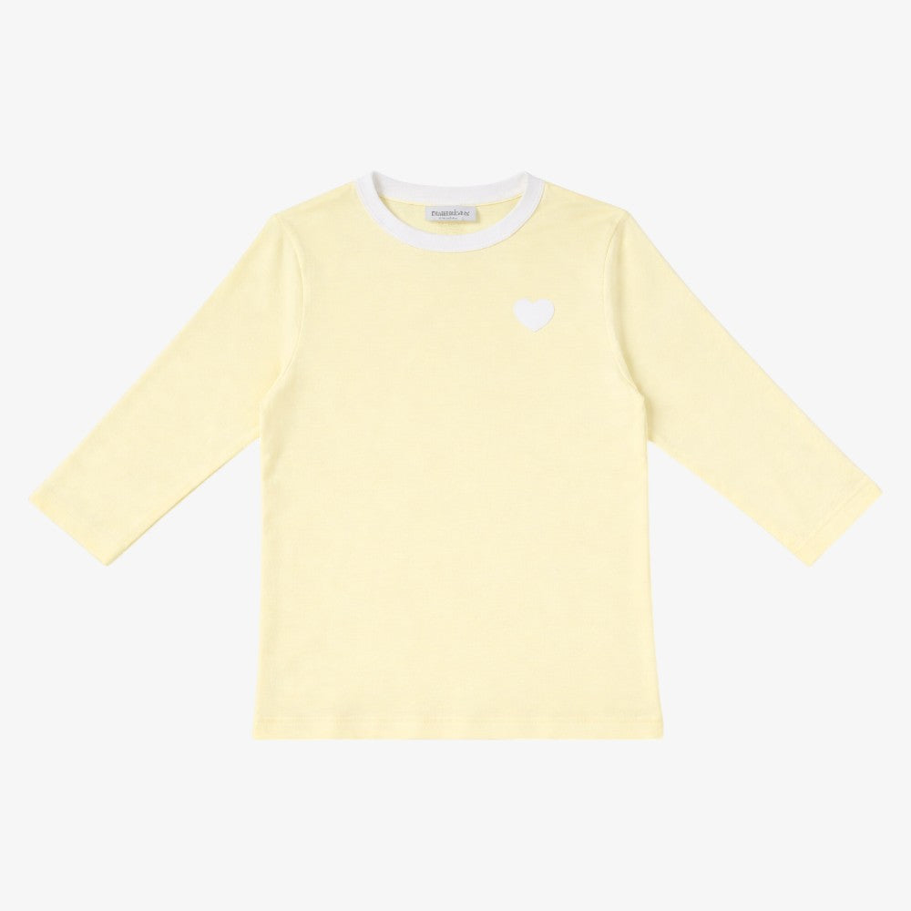 Heart Tee - Yellow & White