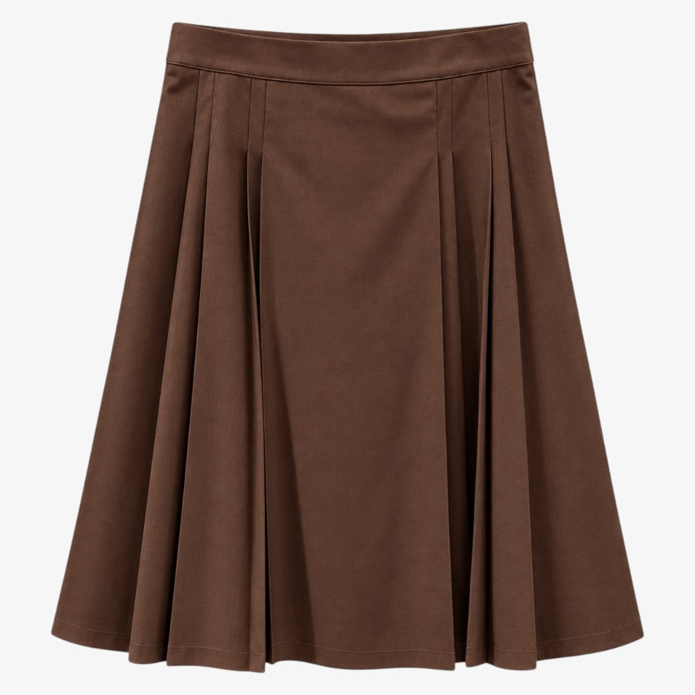 Pleat Skirt - Brown