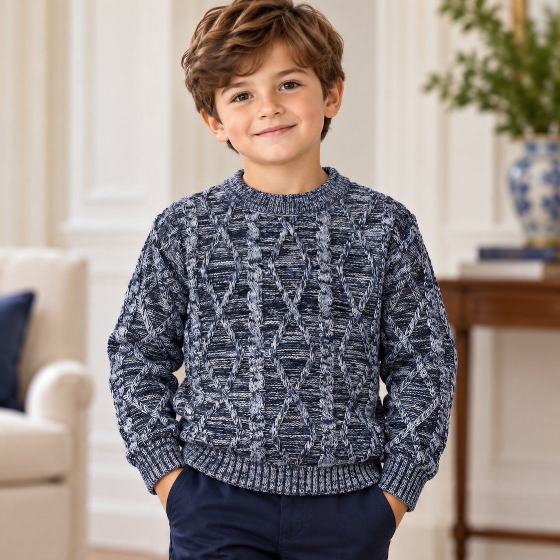 Crewneck Sweater - Marled Black