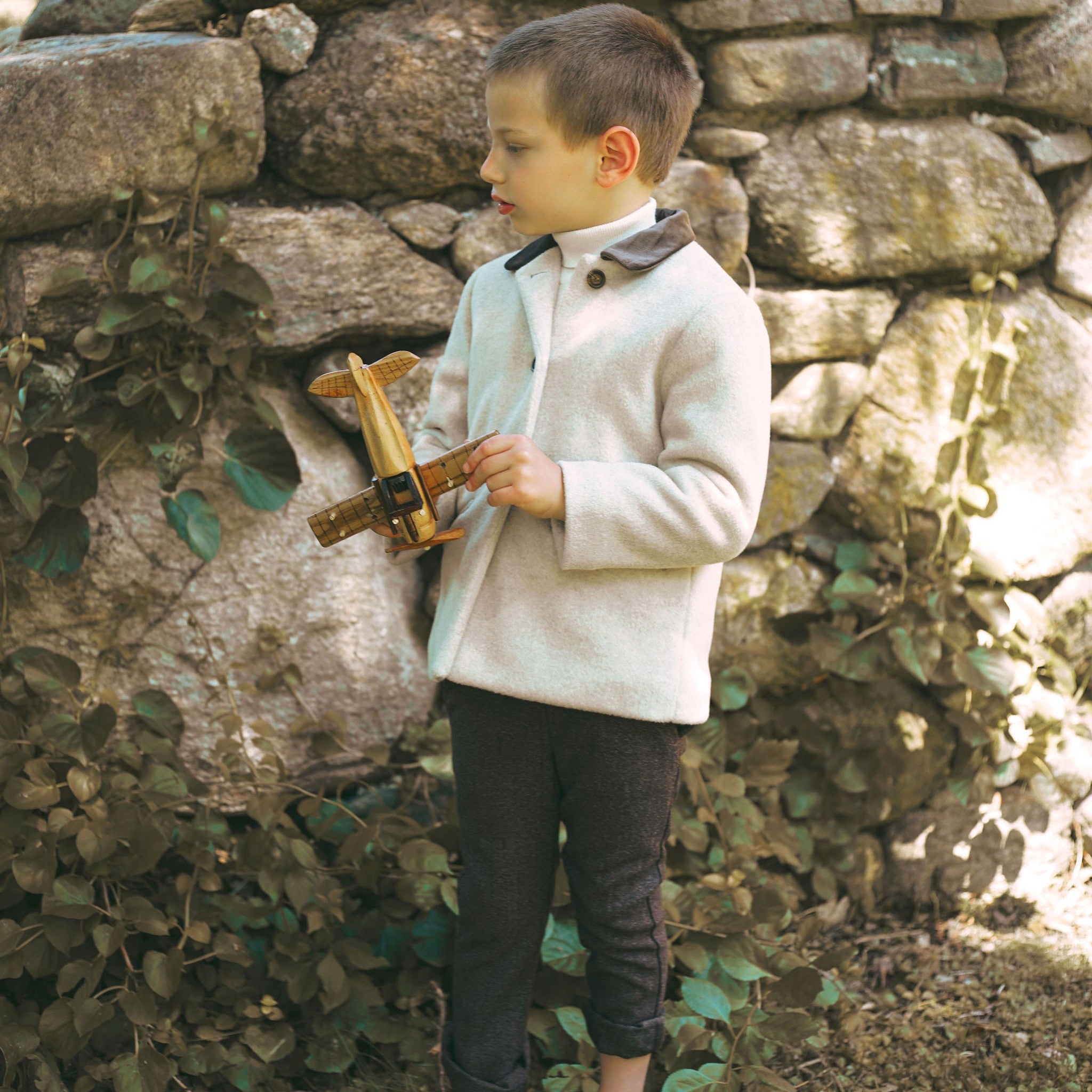 Velvet Collar Coat - Oatmeal