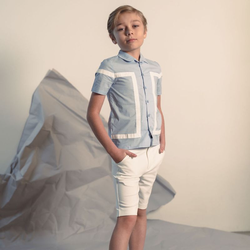 Cuban Collar Shirt - Ice Blue