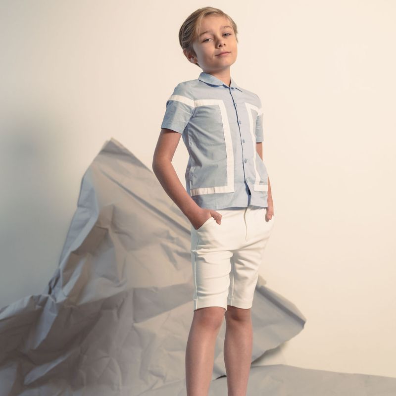 Cuban Collar Shirt - Ice Blue
