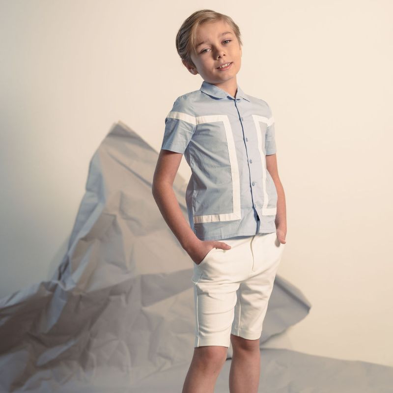 Cuban Collar Shirt - Ice Blue