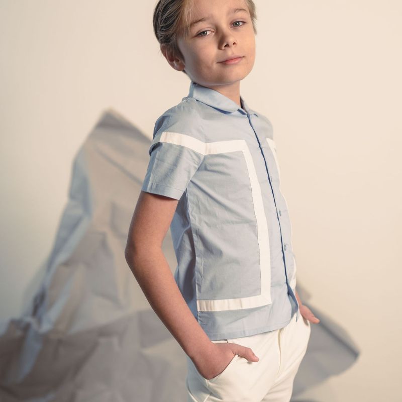 Cuban Collar Shirt - Ice Blue