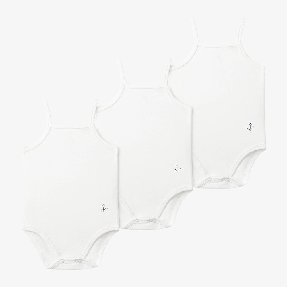 Solid Undershirts - White&taupe