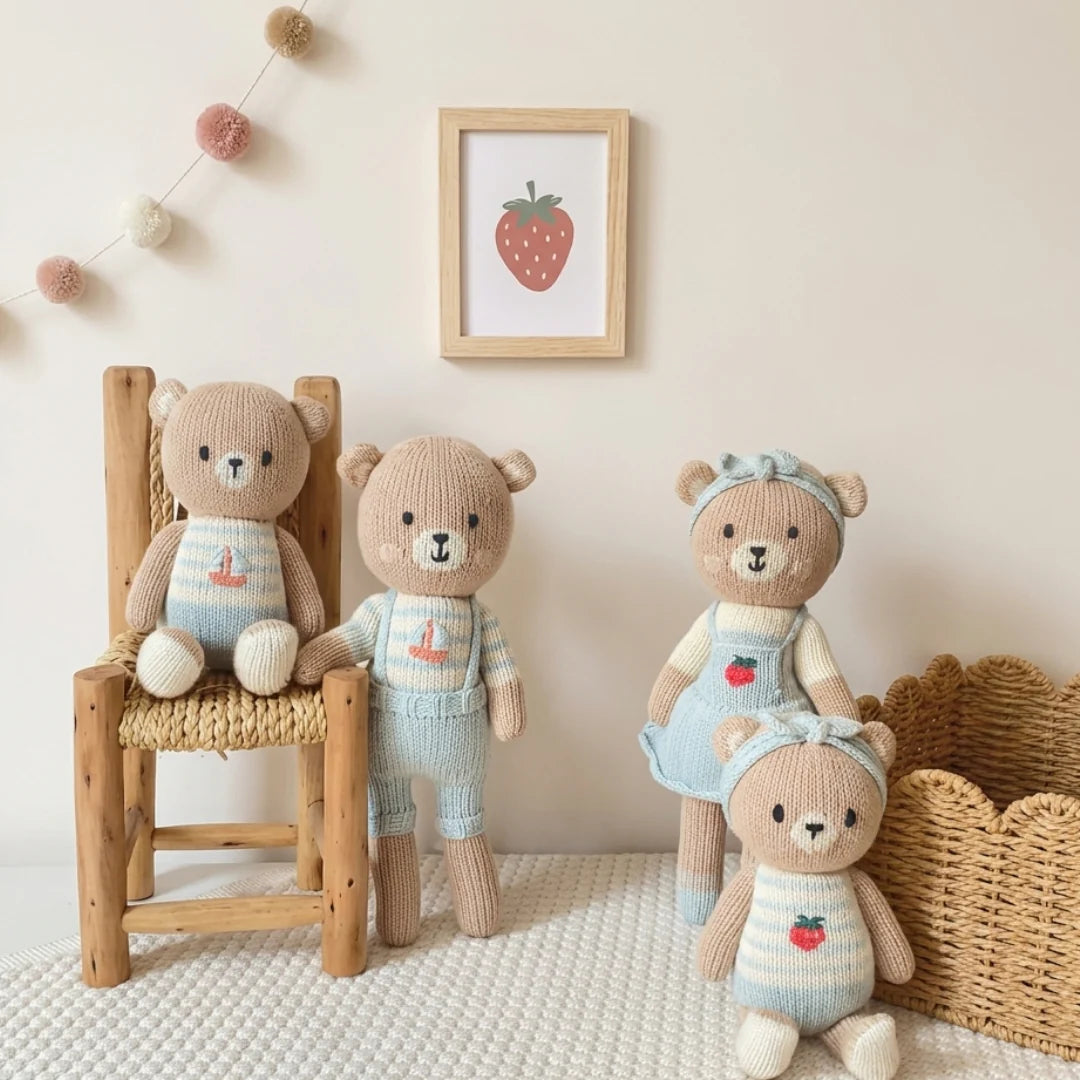 Arthur Bear With Sailboat - Light Blue & Natural