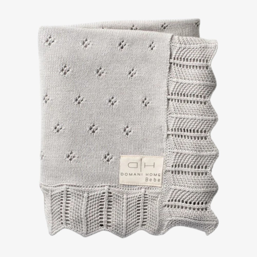 Scallop Pointelle Blanket - Nimbus Cloud