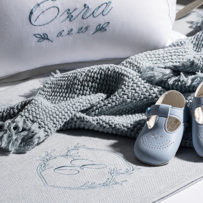 Waffle Muslin Throw - Blue