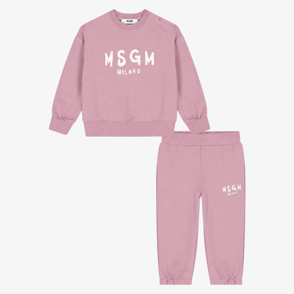 Fleece Sweatshirt And Pants - Pink