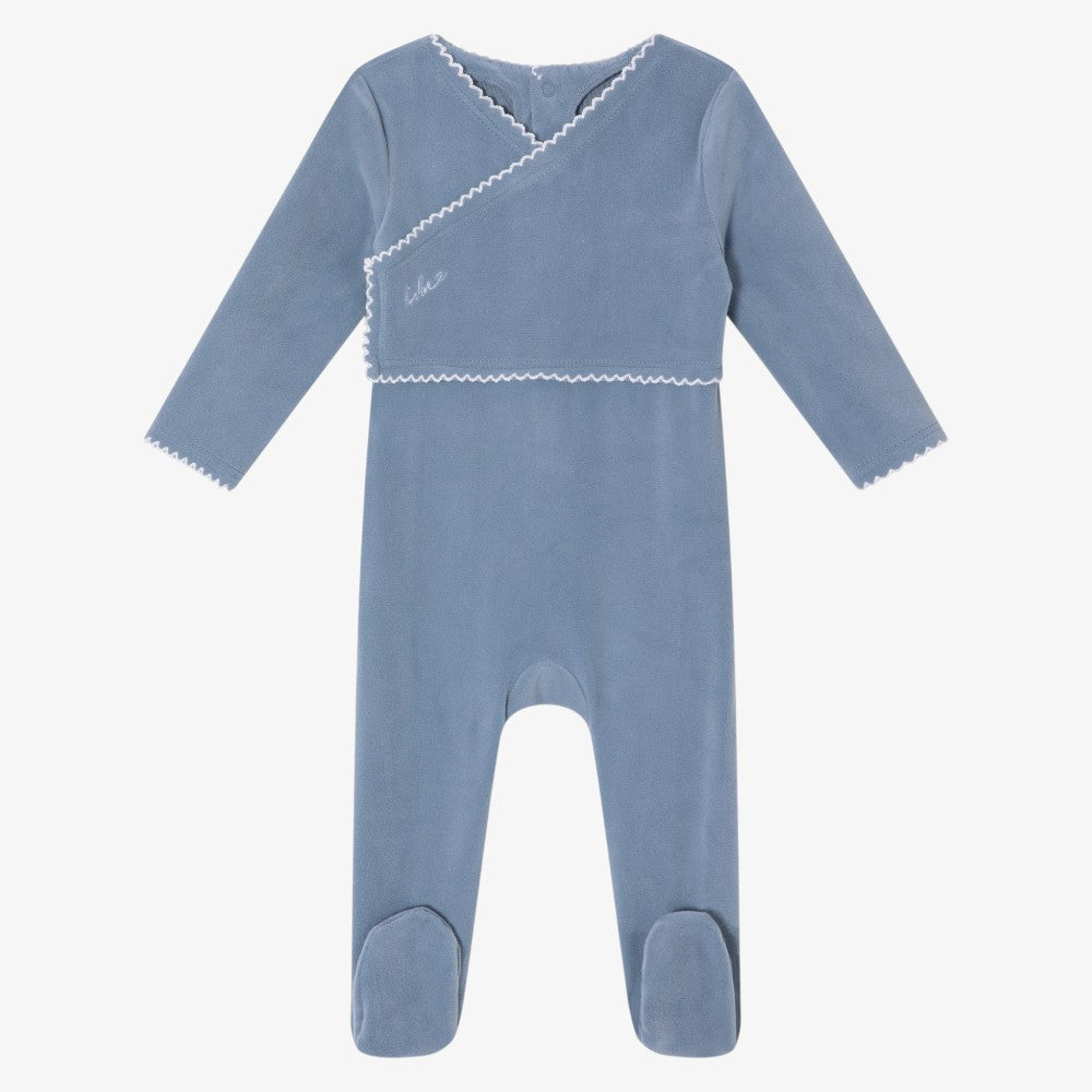 Classic Velour Footie - Blue
