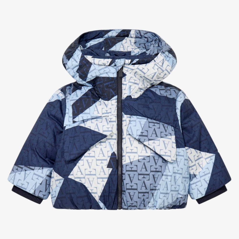 Abstract Puffer Jacket - Blue