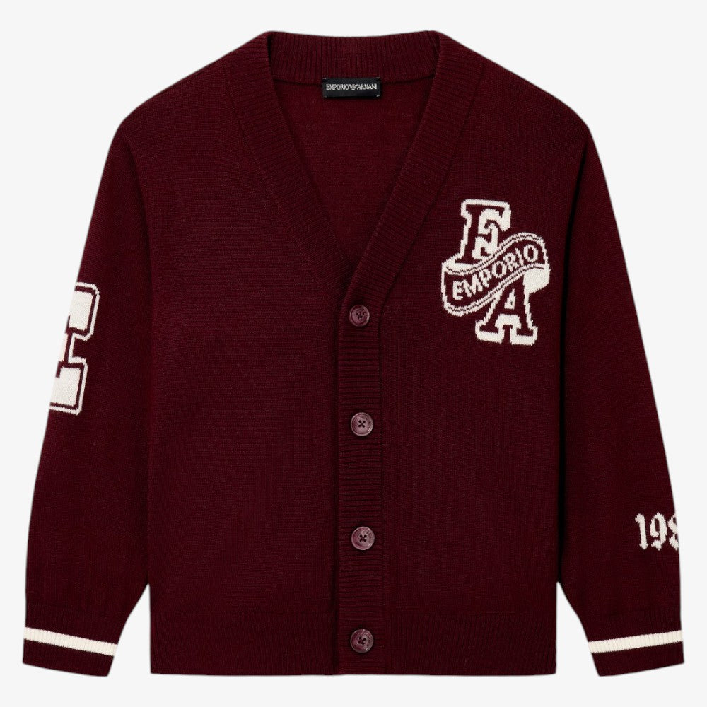 Logo Cardigan - Maroon