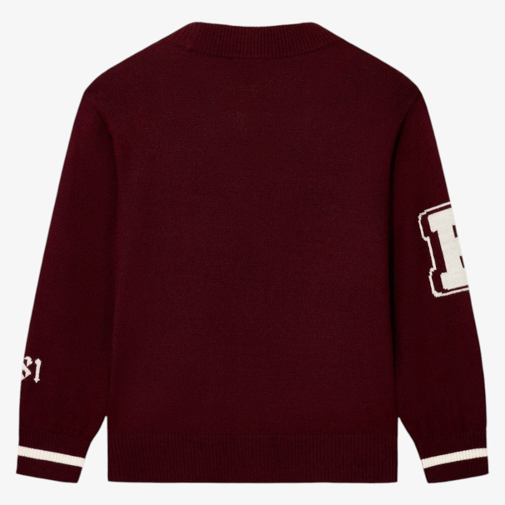 Logo Cardigan - Maroon