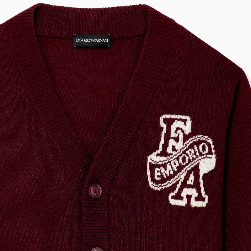 Logo Cardigan - Maroon