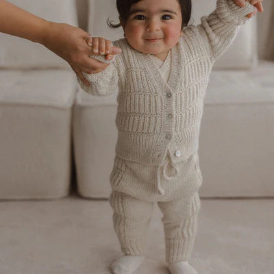 Artemis Cardigan And Pants - Latte & Sage