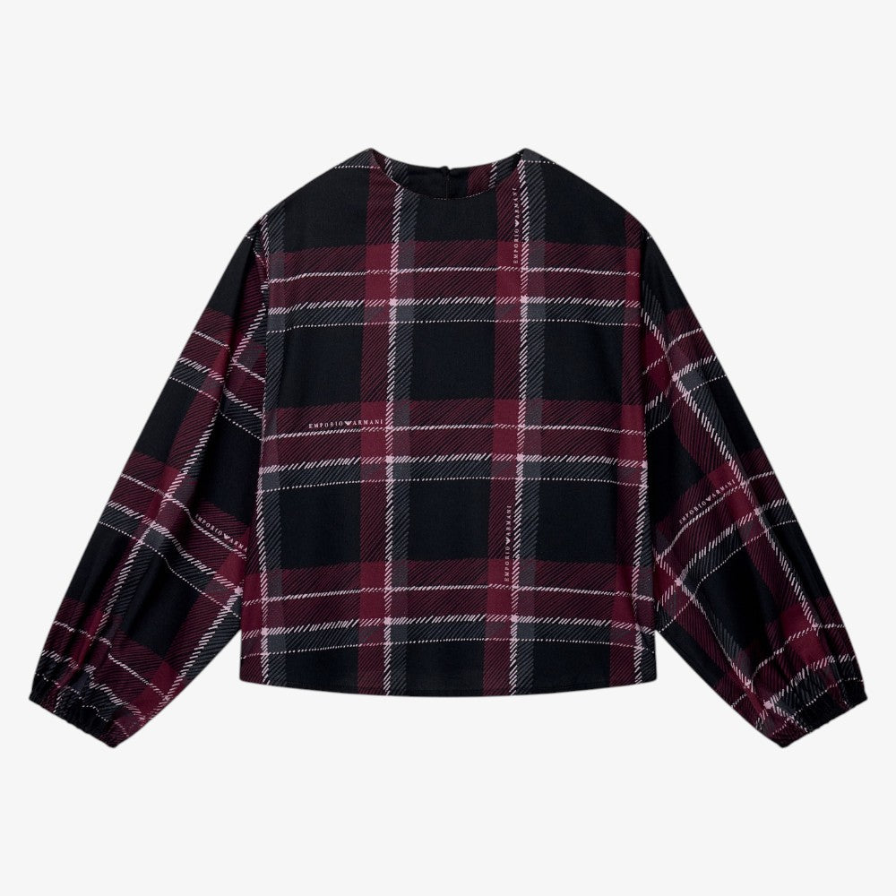 Plaid Blouse - Navy