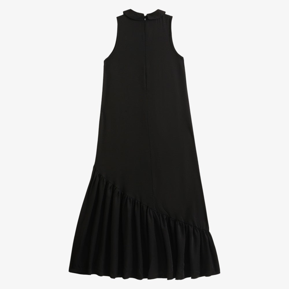 Emery Slanted Tier Collar Maxi Dress - Black