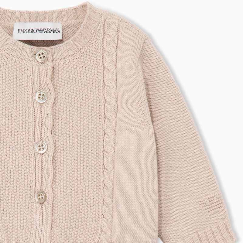Logo Cardigan - Almond
