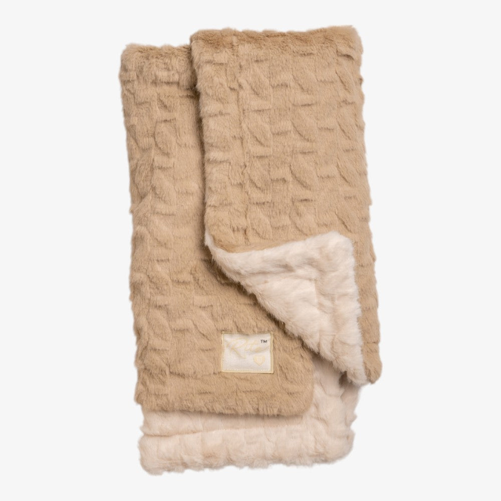 Embossed Blanket - Beige&white