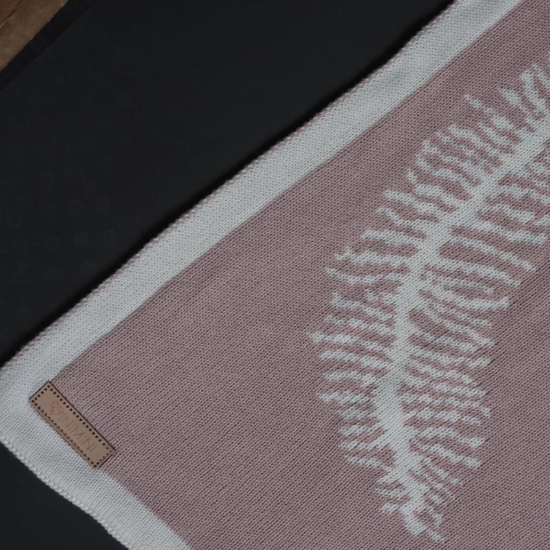 Knit Blanket - Ivory&pink