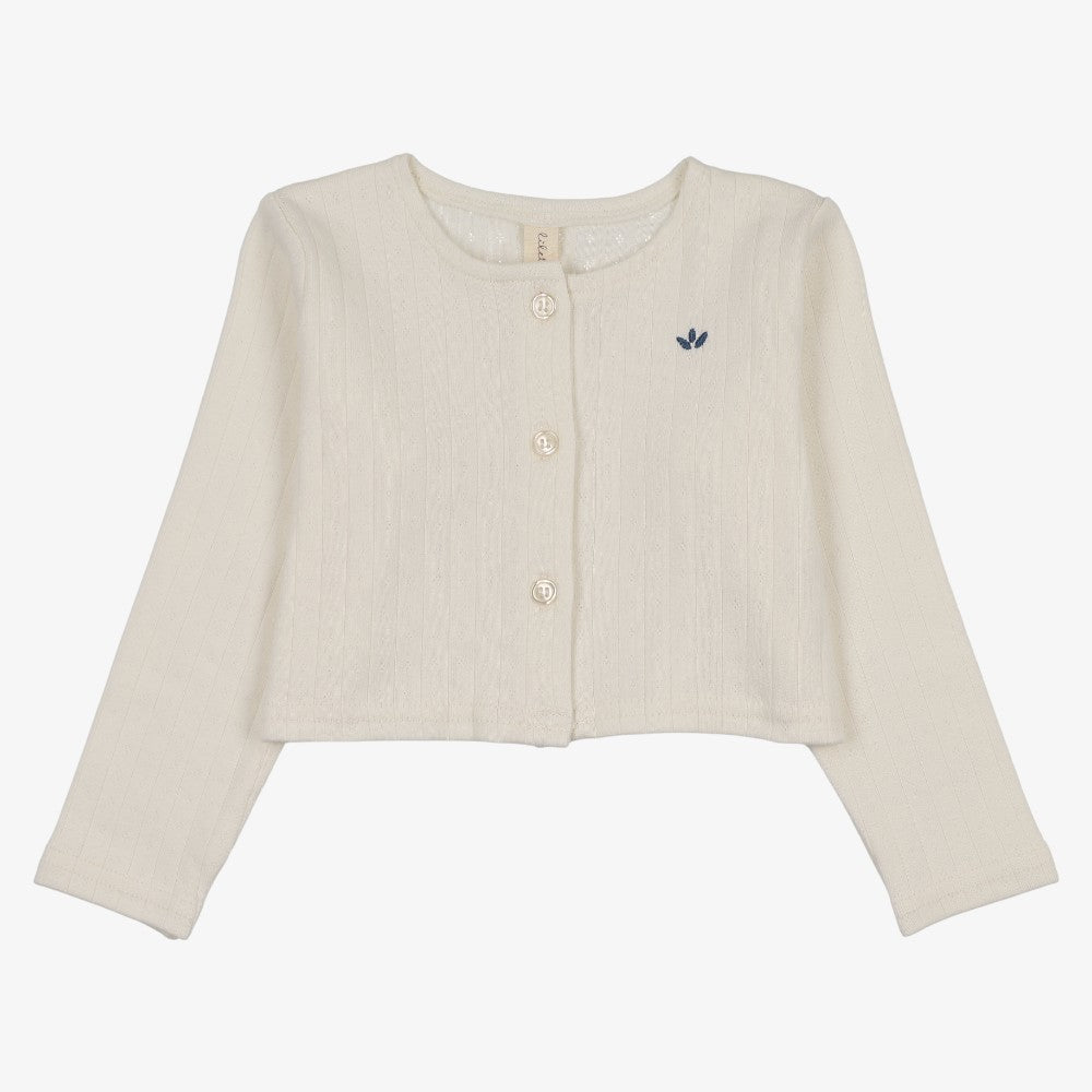 Floret Cardigan - Cream & Blue
