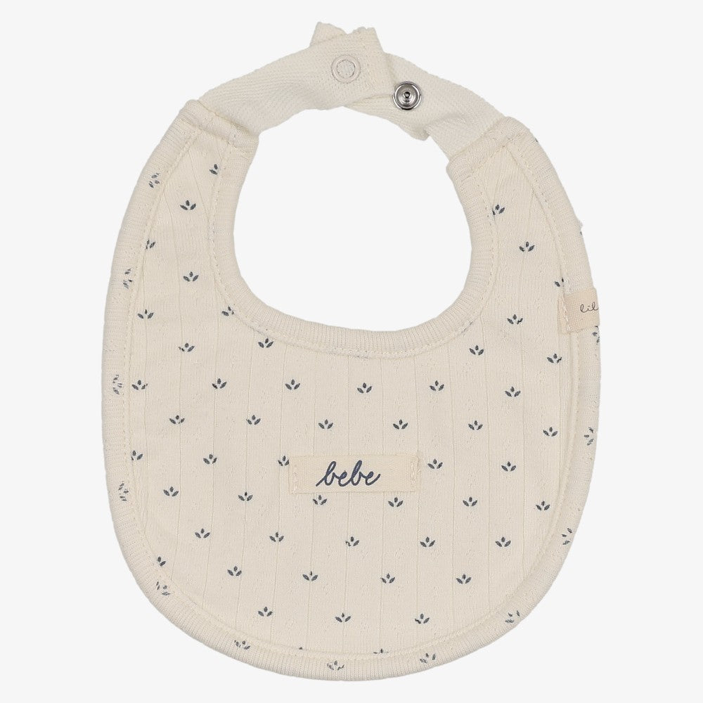 Floret Print Bib - Cream & Blue