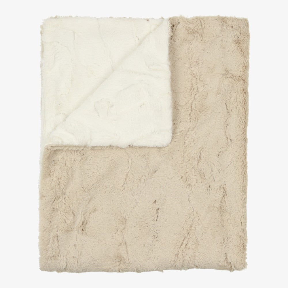 Solid Fur Blanket - Champagne/natural