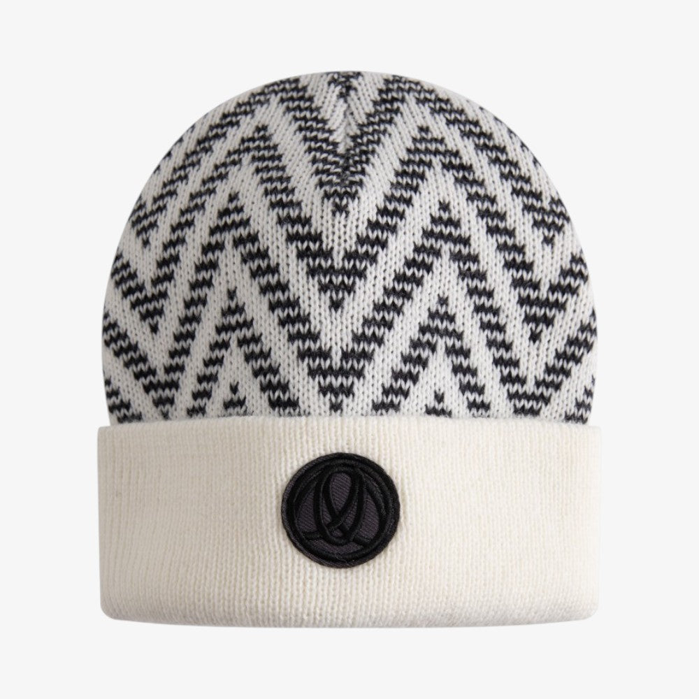 Chevron Beanie - White/black