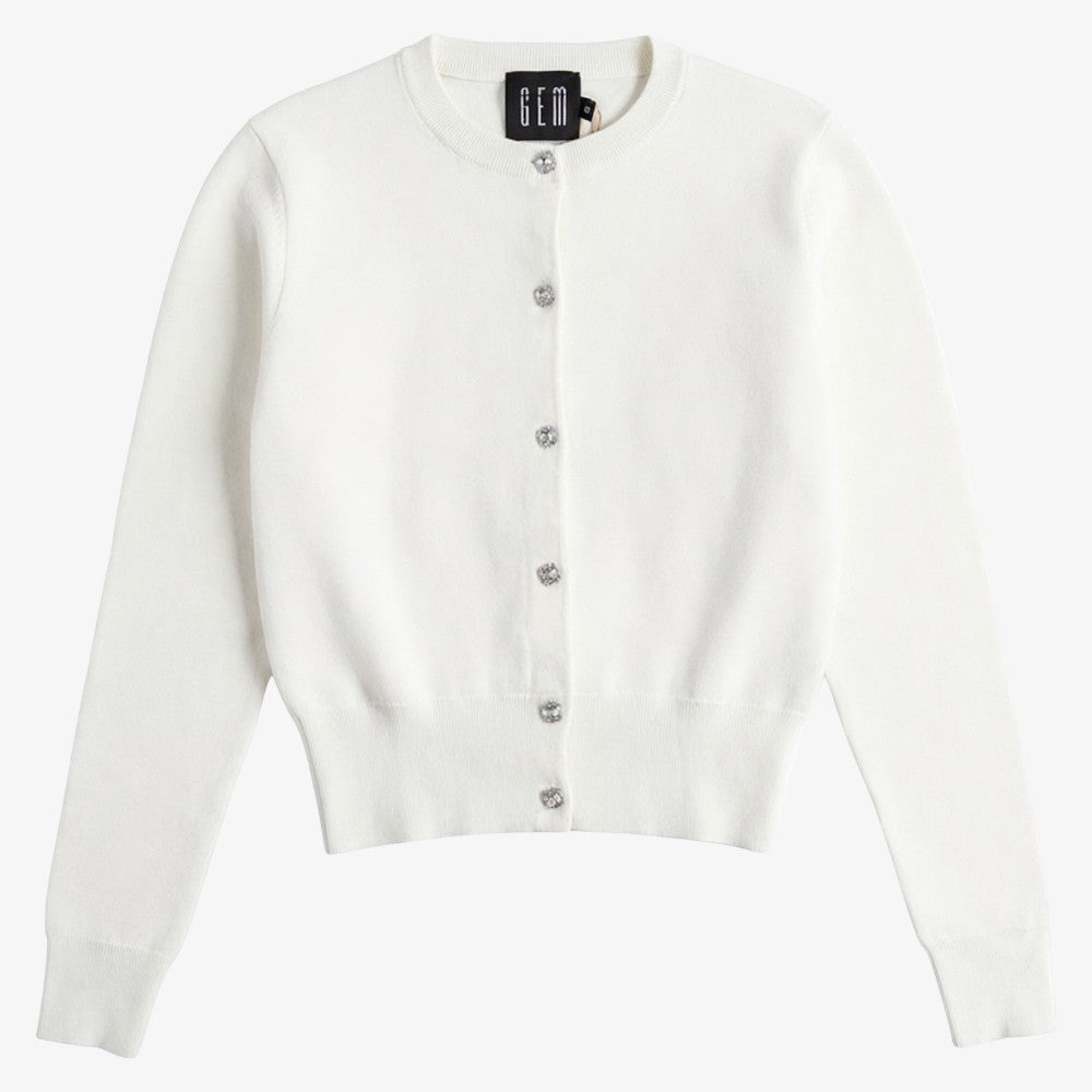 Bow Detail Cardigan - White