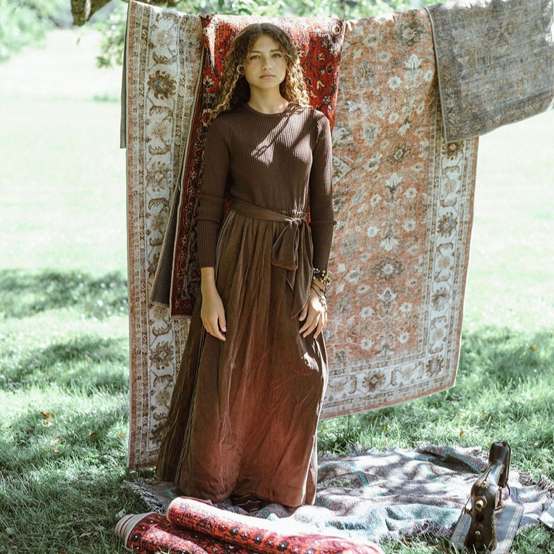 Taffeta Dress - Brown