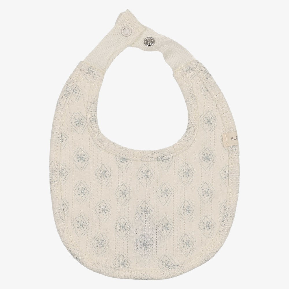 Geo Floral Bib - Cream & Blue
