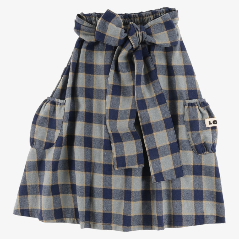 Friendly Midi Skirt - Indigo Check