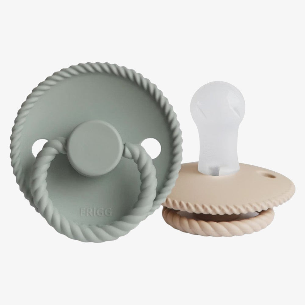 Rope Pacifier 2 Pack - Sage & Croissant