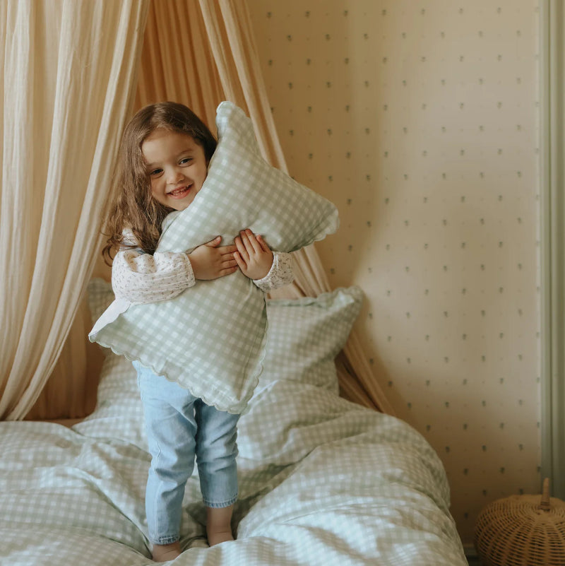 Toddler Pillowcase - Gingham Green