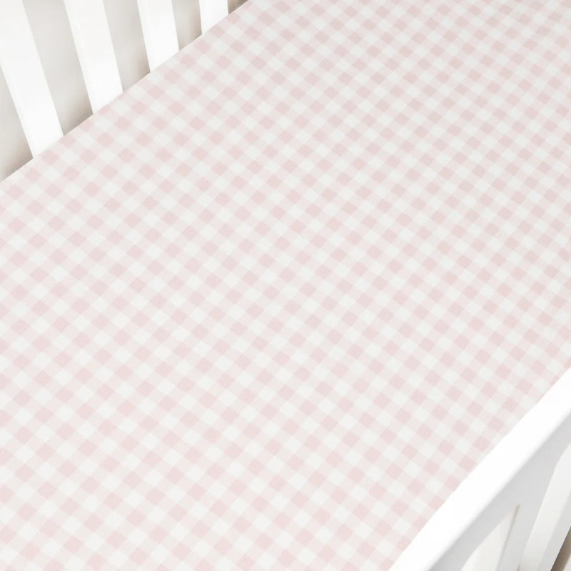 Crib Sheet - Gingham Pink