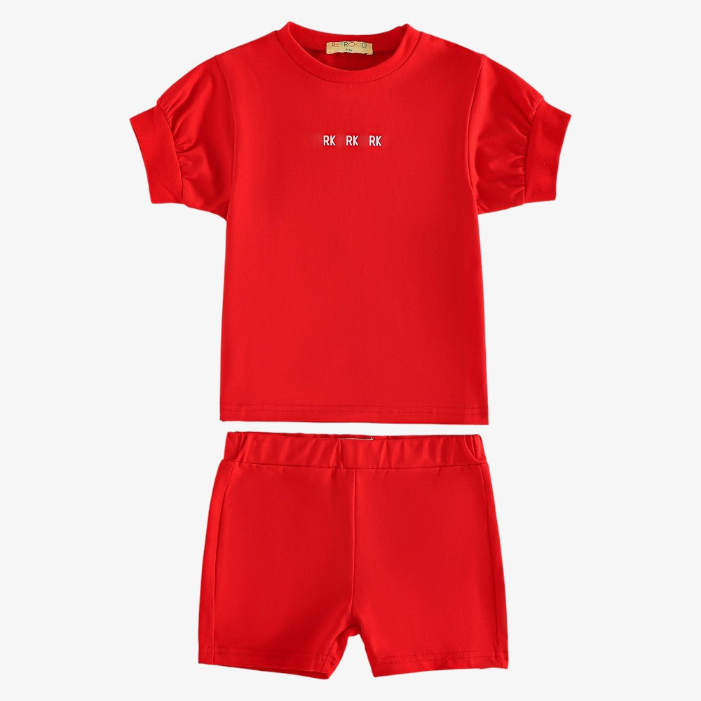 Hollis Logo Tee And Shorts - Red