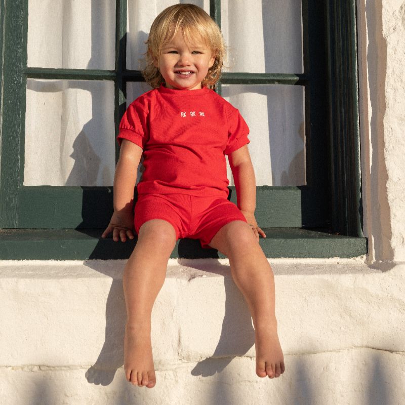 Hollis Logo Tee And Shorts - Red