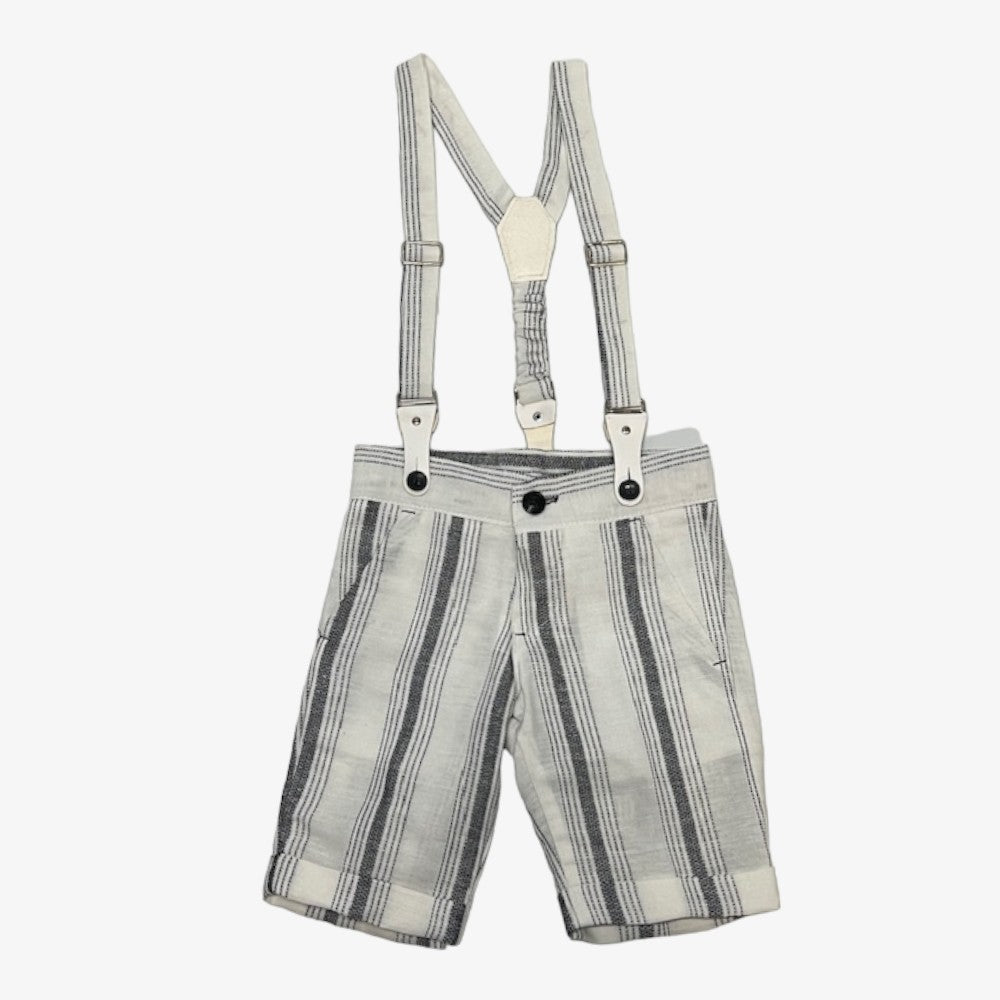 Suspender Shorts - Natural-blue