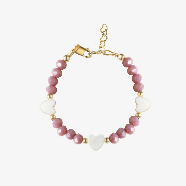 White Heart Bracelet - Lavender