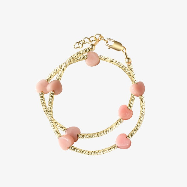 Heart Double Bracelet - Pink