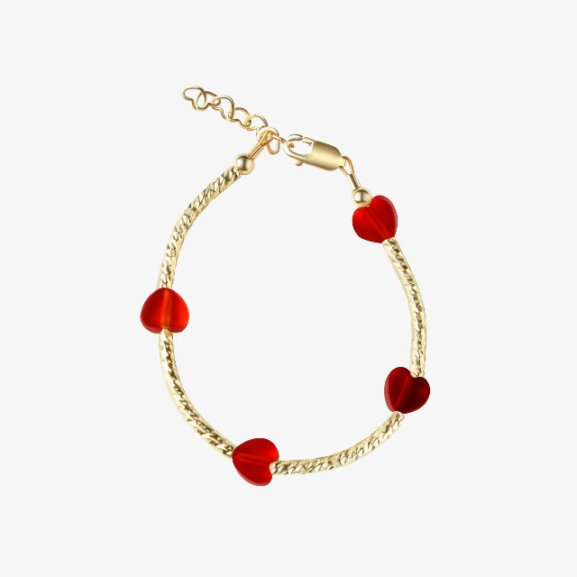 Heart Single Bracelet - Burgundy