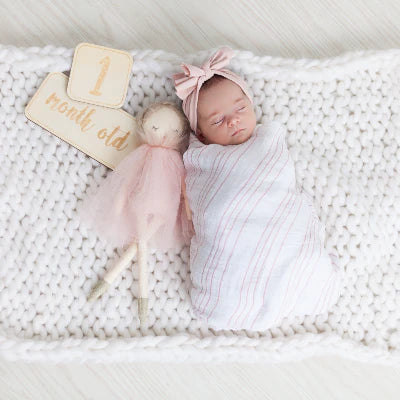 Muslin Swaddle 3 Pack - Mauve/pink